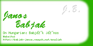 janos babjak business card